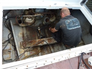 Cale moteur après extraction des moteurs Volvo