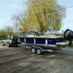 Préparation du bateau pour la mise à l'eau